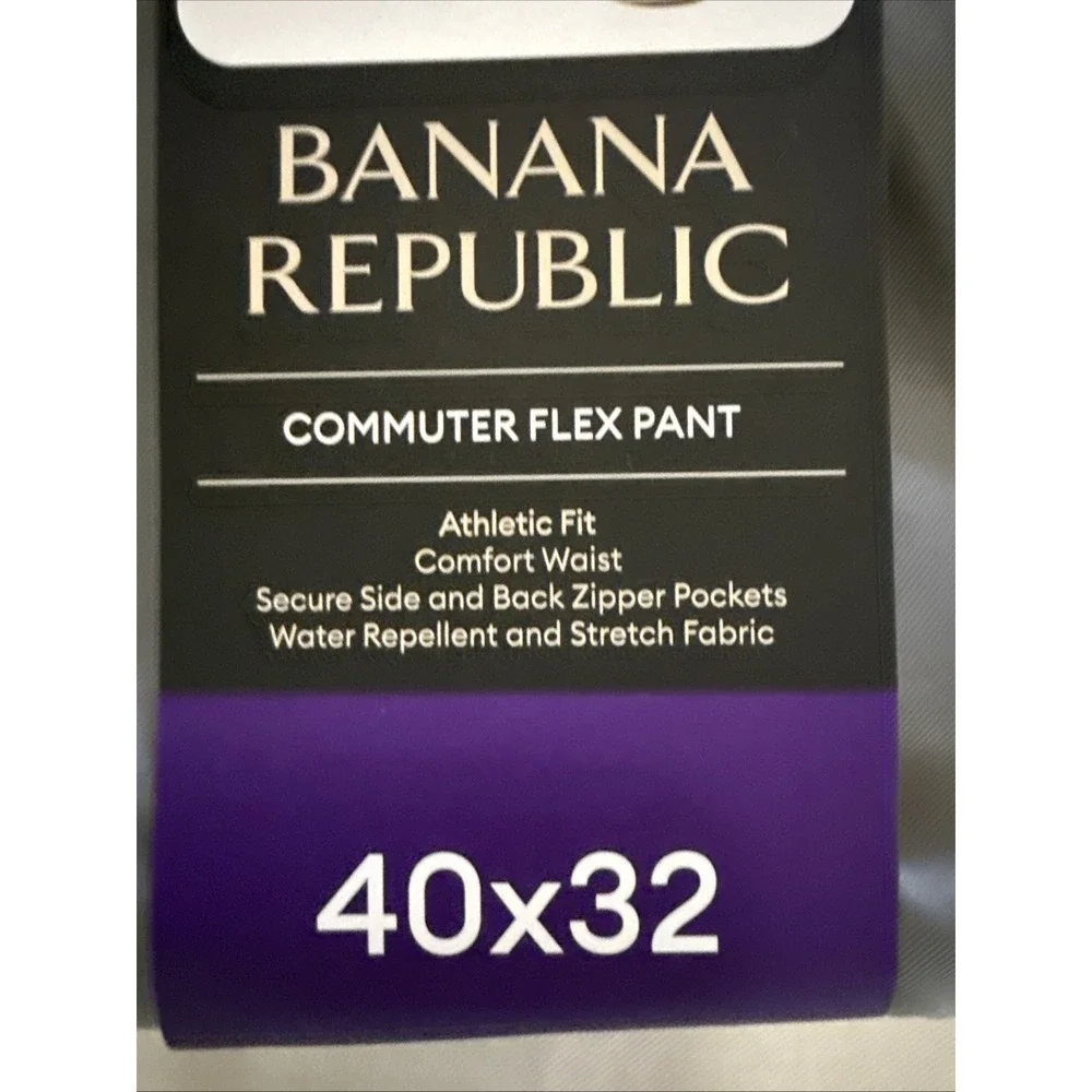 Banana Republic Men's Commuter Flex Pants‎ Gray 40 X 32 Athletic Fit NWT